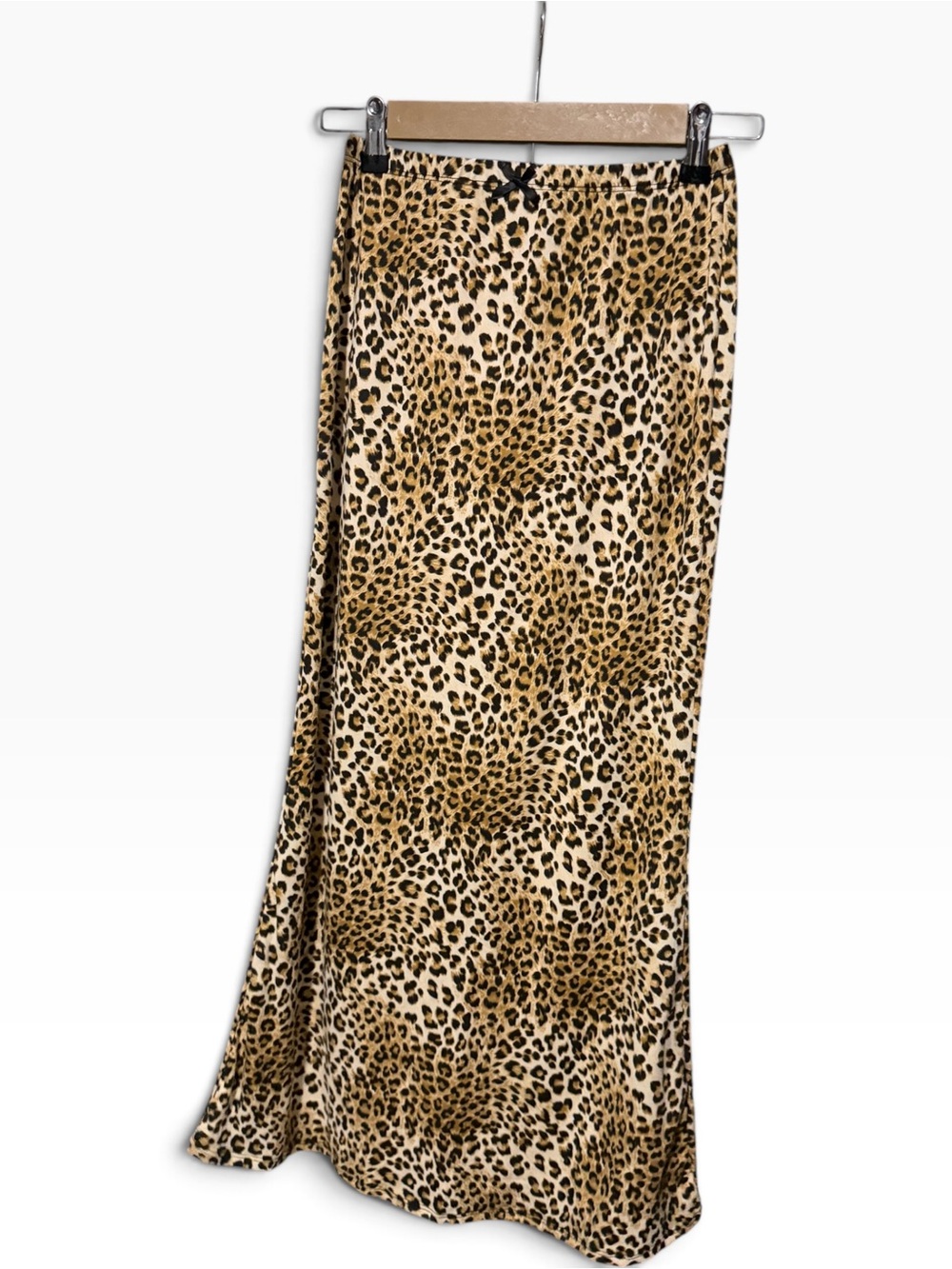 See You Monday Leopard Print Maxi Skirt Brown Black Size Medium